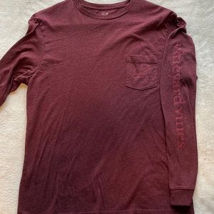 Vineyard Vines maroon / dark red heather long sleeve
